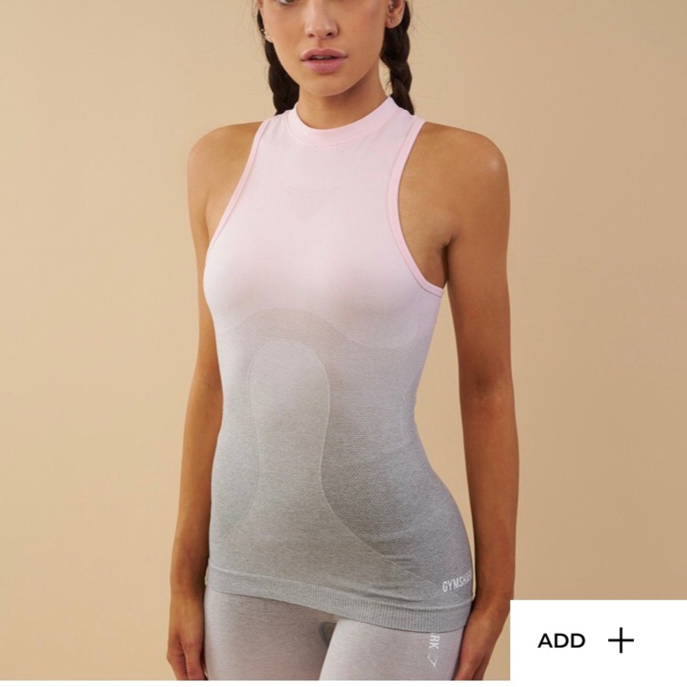 Gymshark Ombré Vest Baby Pink/Grey